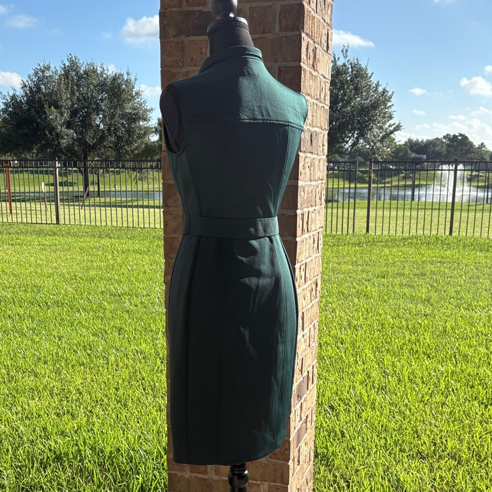 Tommy Hilfiger Dark Green Belted Midi Dress - Picture 3 of 8